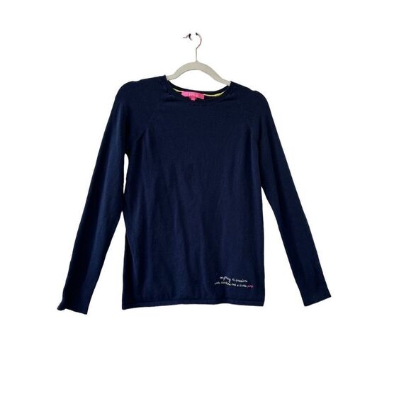 Lilly Pulitzer Dinah Knit Long Sleeve Sweater Navy Blue Women's Size Small - Picture 1 of 7